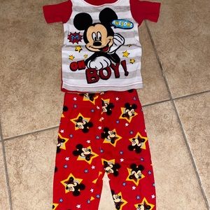Disney Baby Mickey Mouse Pajama Set Size 9 Months